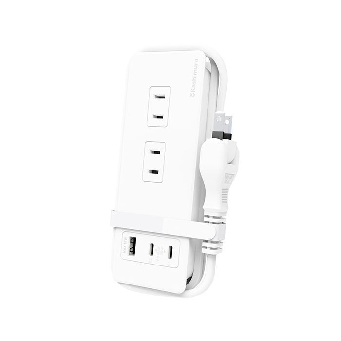 電源タップAC4 USBA+C2 PD30W 1m リバーシブル