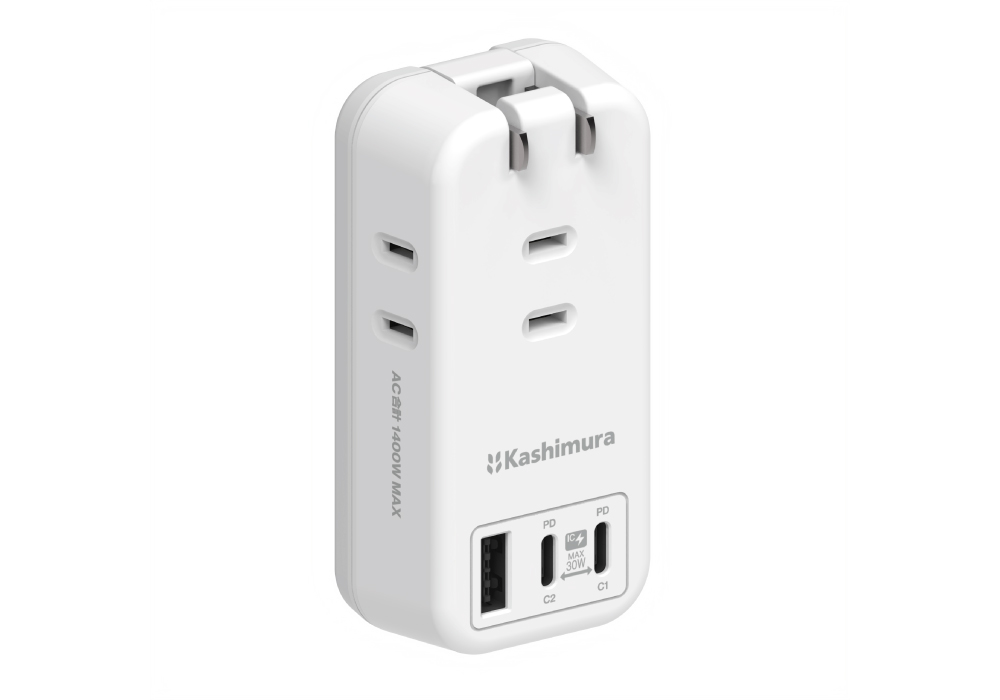 電源タップ AC3 USBA+C2 PD30W 自動識別 リバーシブル