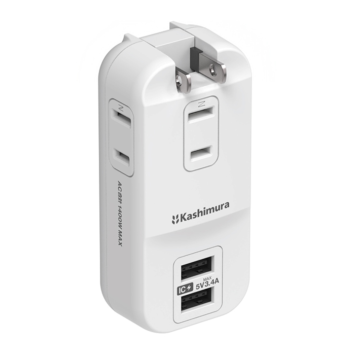 電源タップ AC3 USBA2 3.4A 自動識別 リバーシブル