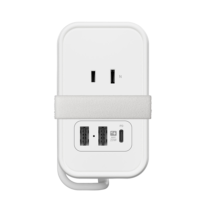 電源タップAC3 USBA2+C1 PD20W 自動識別 リバーシブル 1m