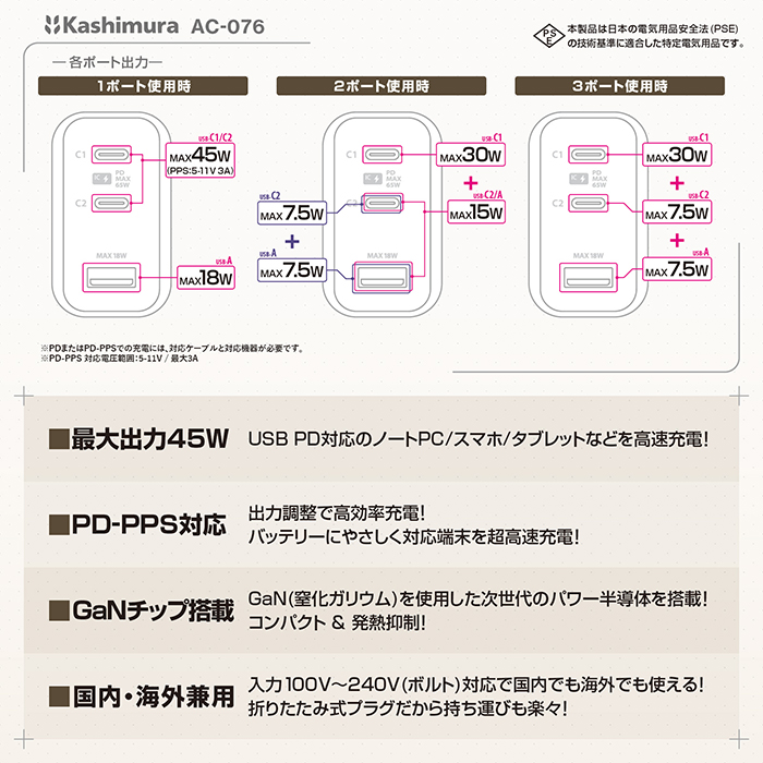 AC USBA+C2 PD45W - 画像 (5)