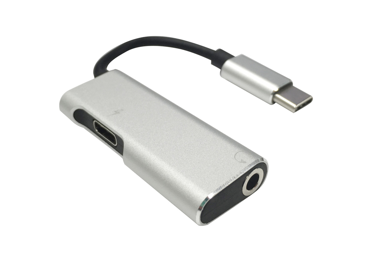 USB-Cオーディオ変換アダプタ 充電ポート搭載