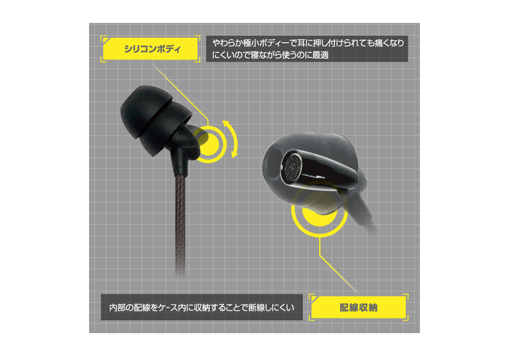 寝ながらイヤホン Type-C 強靭 リモコンマイク付き - 画像 (6)
