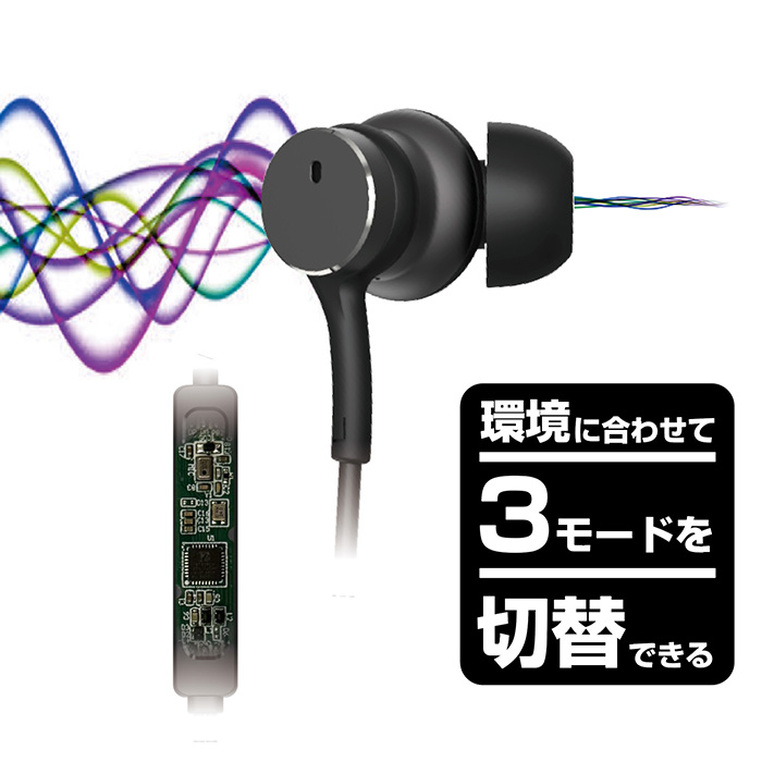 Type-C有線イヤホン ANC/良音 リモコンマイク付き - 画像 (3)