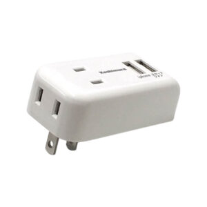 AC充電器 1A USB2ポート 2コンセント WH