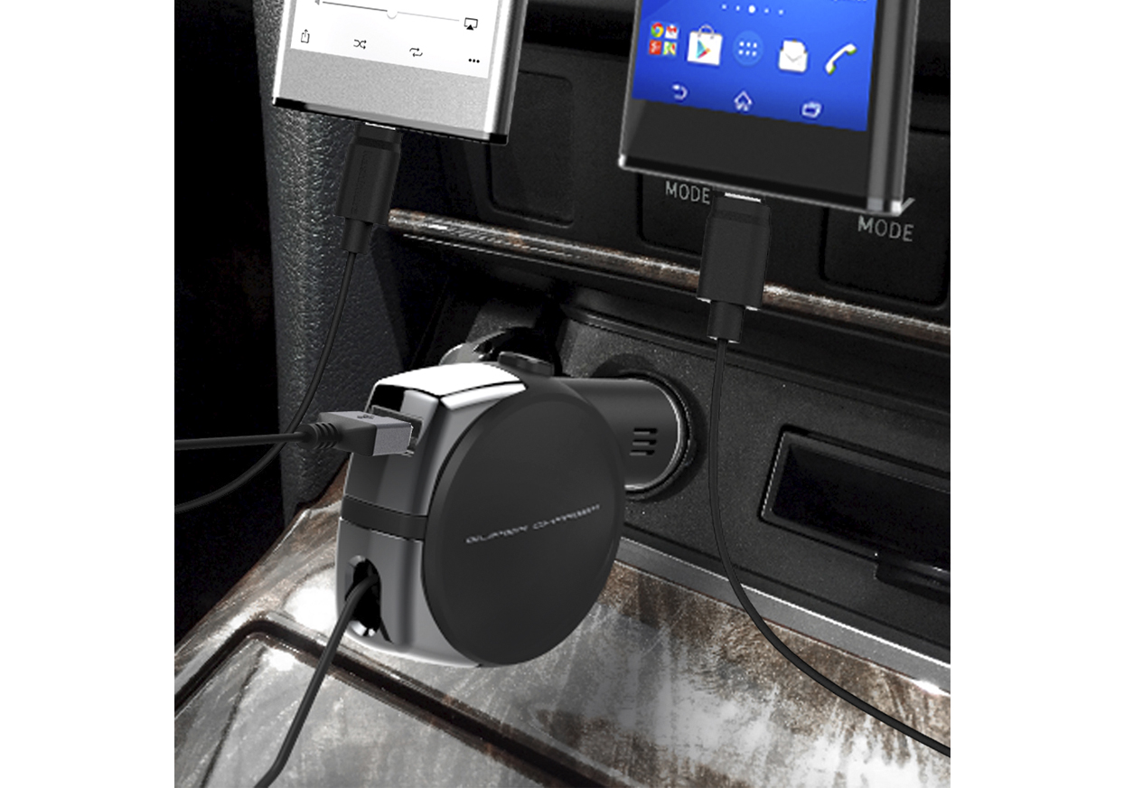 DC充電器 リール 5.4A リバーシブル Type-C/USB 自動判定 - 画像 (2)