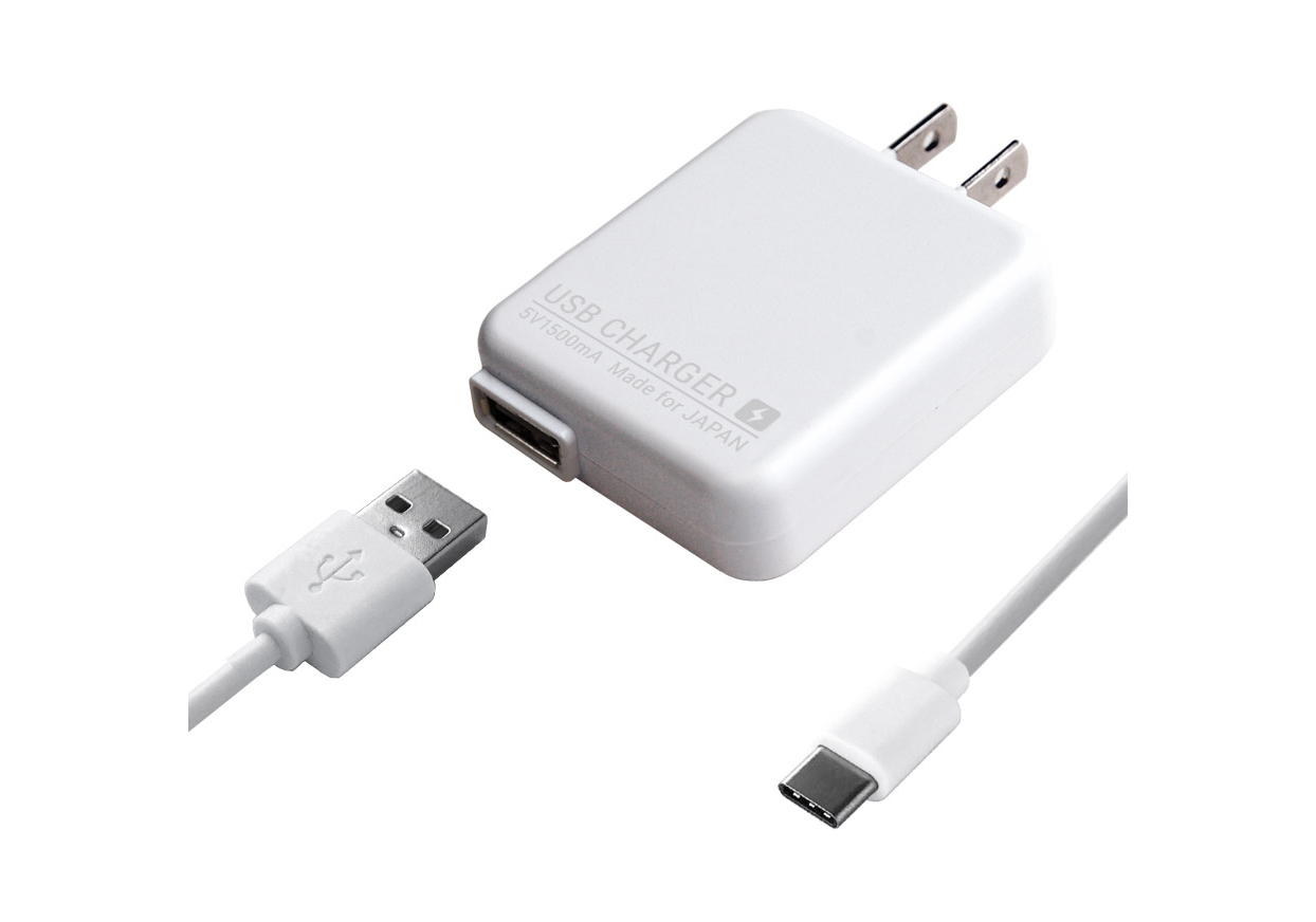 AC充電器 1.5A Type-C 1m WH