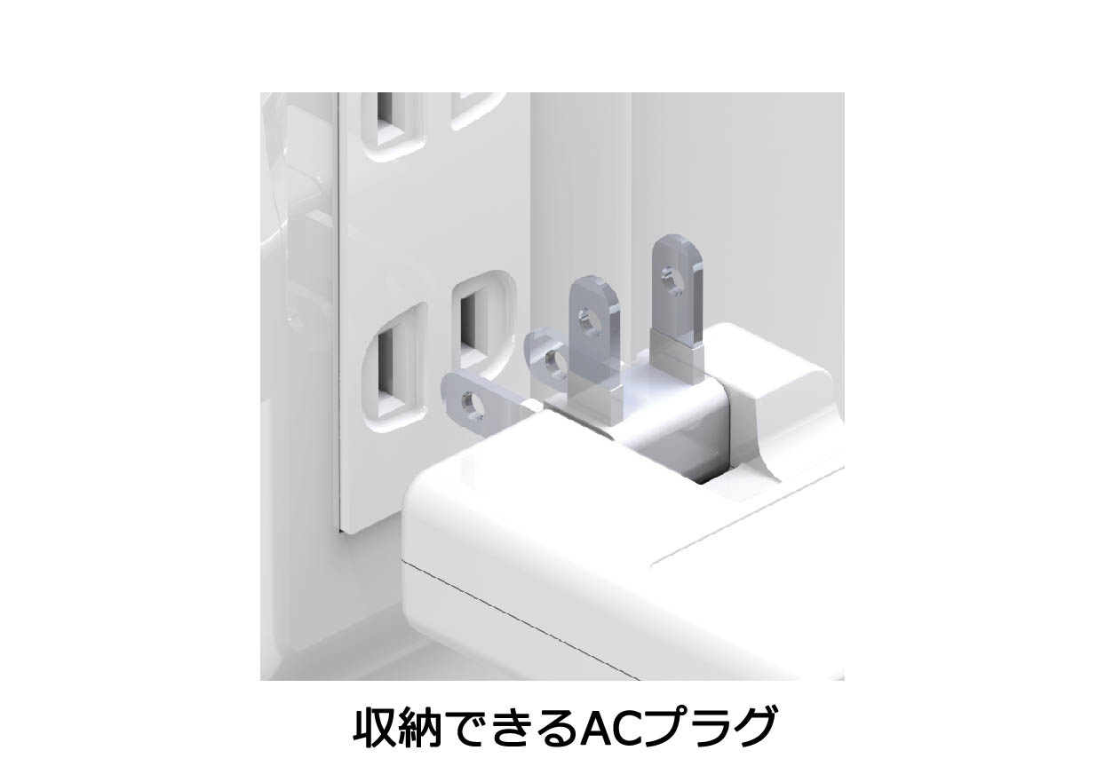 AC充電器ストレート1m 3A Type-C STRONG WH - 画像 (2)