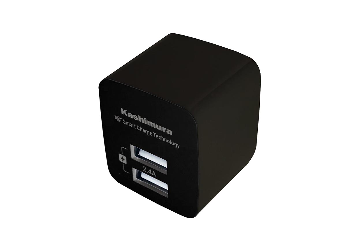 AC充電器 2.4A USB2P IC BK
