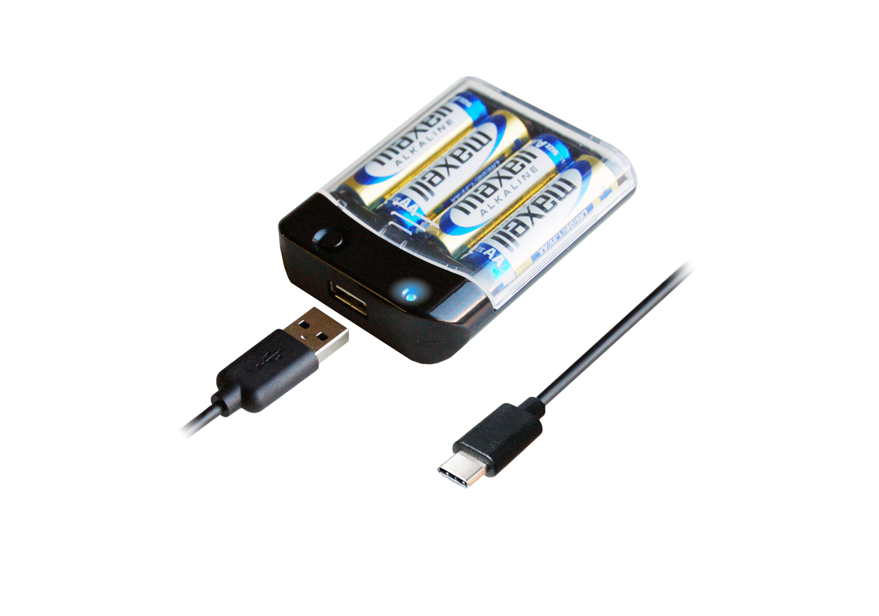 電池式充電器 USB1ポート1A C 50cm 単3×4