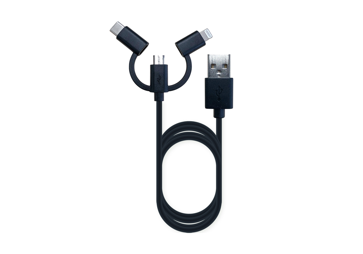 LN/C変換コネクタ付 microUSBケーブル 1.2m BK
