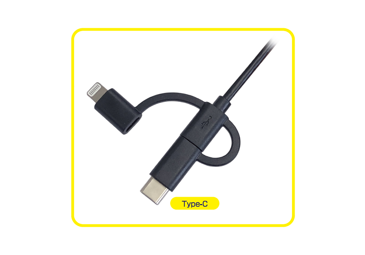 LN/C変換コネクタ付 microUSBケーブル 1.2m BK - 画像 (4)
