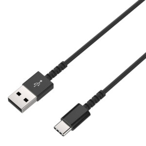 USB充電＆同期ケーブル 50cm A-C 極細 BK
