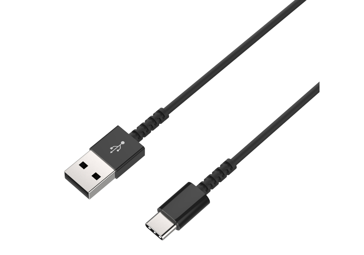 USB充電&同期ケーブル 1.2m A-C 極細 BK