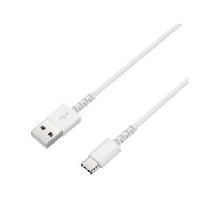 USB充電＆同期ケーブル 1.2m A-C 極細 WH