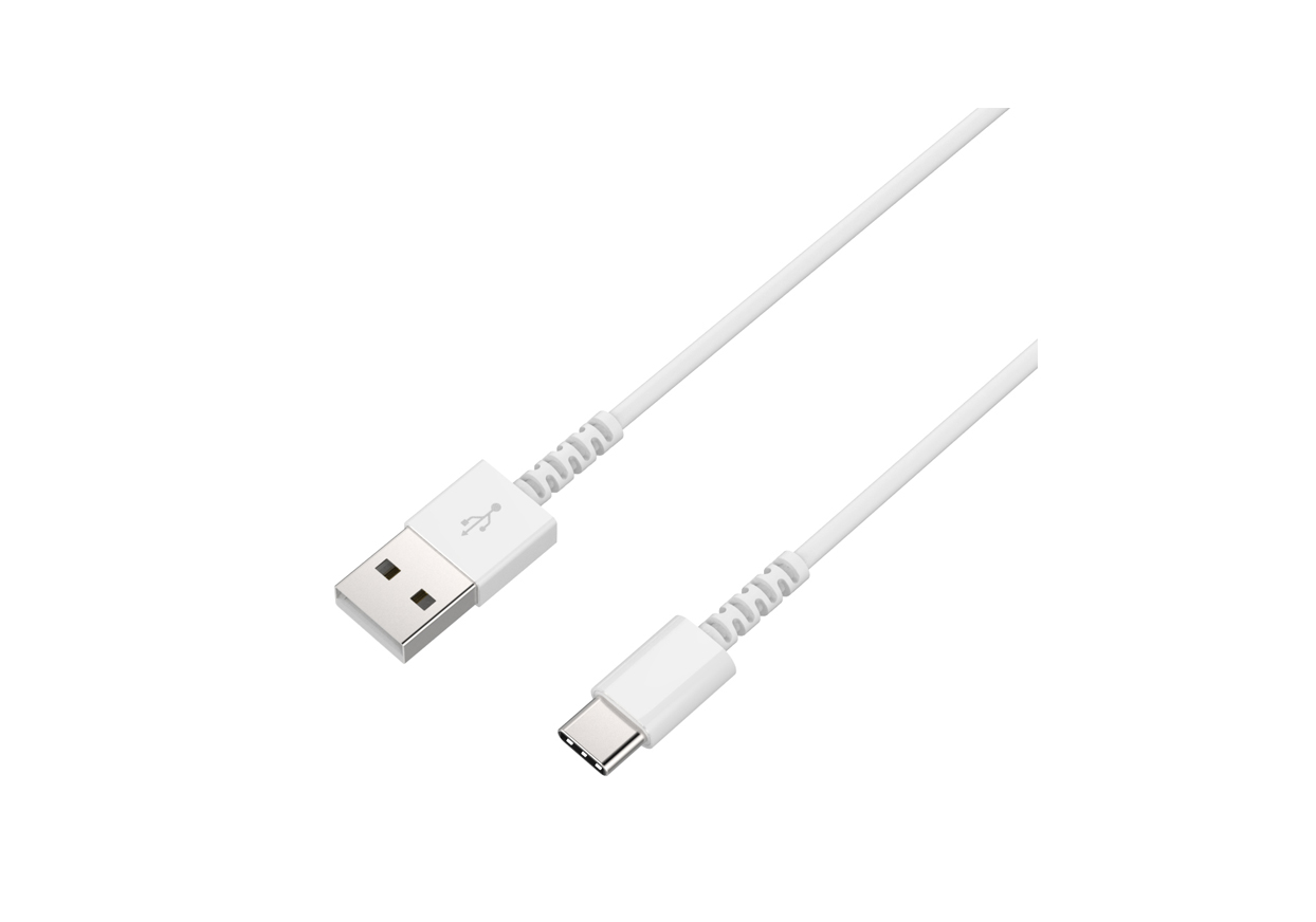 USB充電&同期ケーブル 1.2m A-C 極細 WH