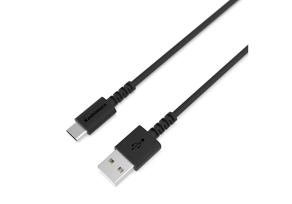 USB充電&同期ケーブル 1.2m A-C 抗菌 BK