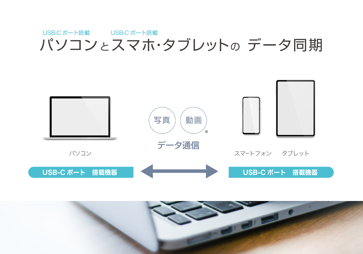 USB充電&同期ケーブル リール80cm PD60W対応 C-C BK - 画像 (10)