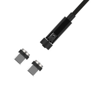マグネット 充電ケーブル 1.2m Type-C コネクタヘッド2個 BK