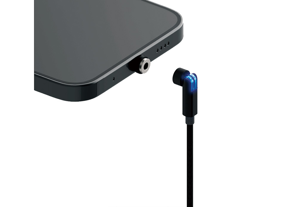 マグネット 充電ケーブル 1.2m Type-C コネクタヘッド2個 BK - 画像 (2)