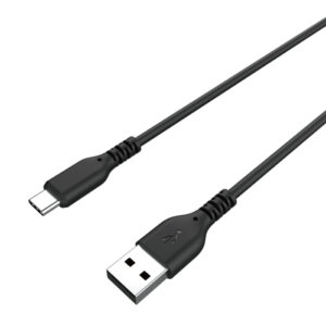 USB充電&同期ケーブル 1.2m A-C シリコーン BK