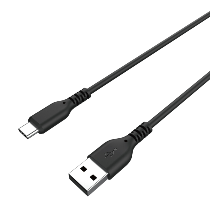 USB充電&同期ケーブル 1.2m A-C シリコーン BK