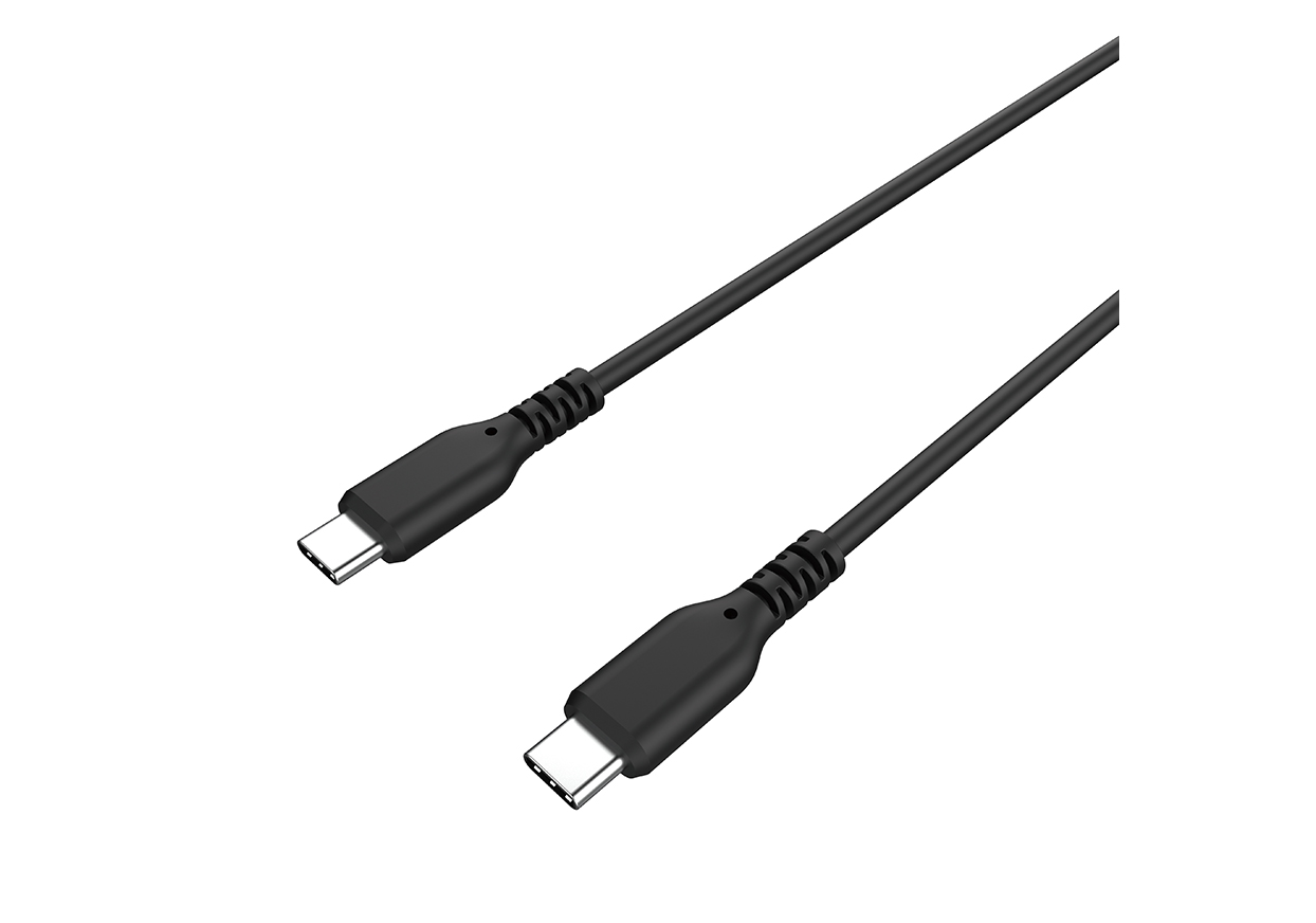 USB充電&同期ケーブル 1.2m C-C シリコーン BK