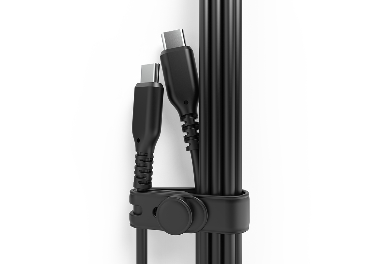 USB充電&同期ケーブル 1.2m C-C シリコーン BK - 画像 (2)