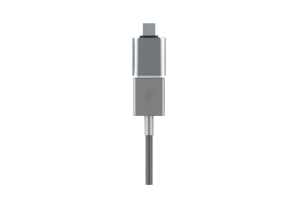 USB変換アダプタ USB-A→Type-C GY - 画像 (2)