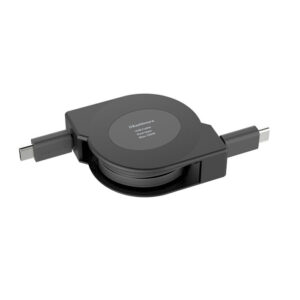 USB充電＆同期ケーブル リール1.2m C-C PD100W BK