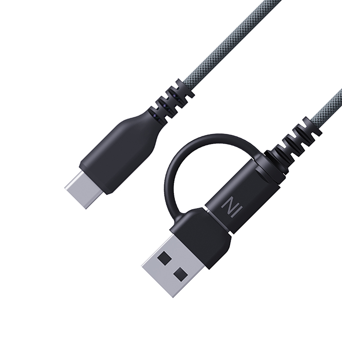 USB充電&同期ケーブル 変換コネクタ付き 1.2m A/C-C