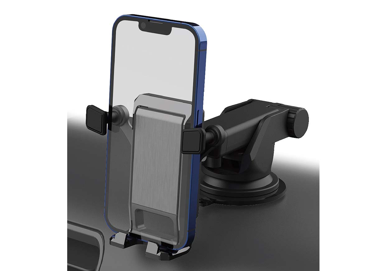 自重式スマホホルダー 吸盤取り付け - 画像 (2)