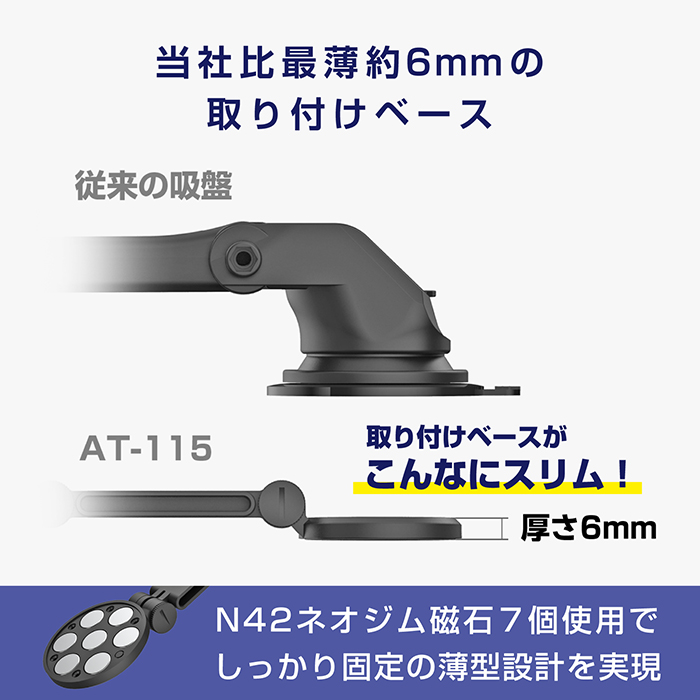 スマホホルダー マグネット取り付け - 画像 (3)