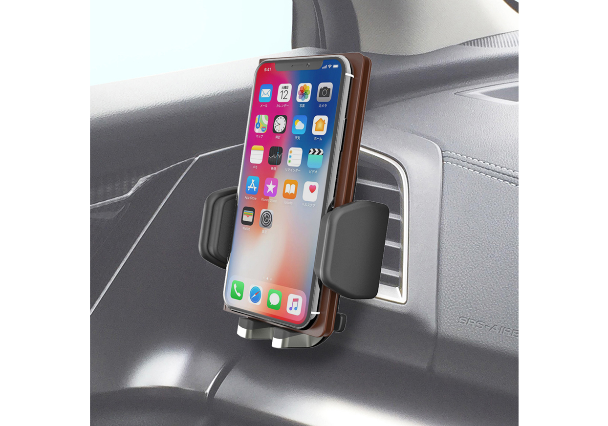 手帳対応スマホホルダー3 エアコン取り付け - 画像 (2)