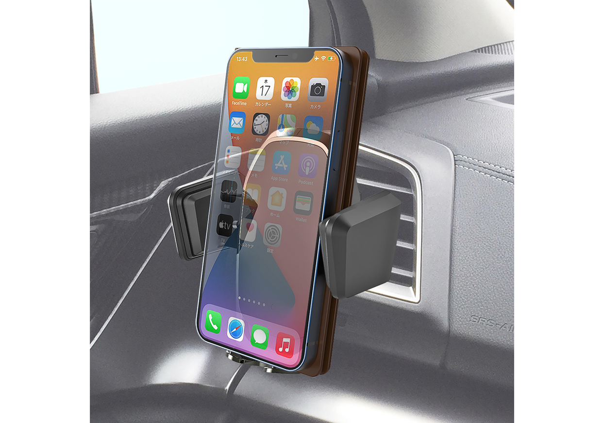 手帳対応自動開閉ホルダー エアコン取り付け - 画像 (2)