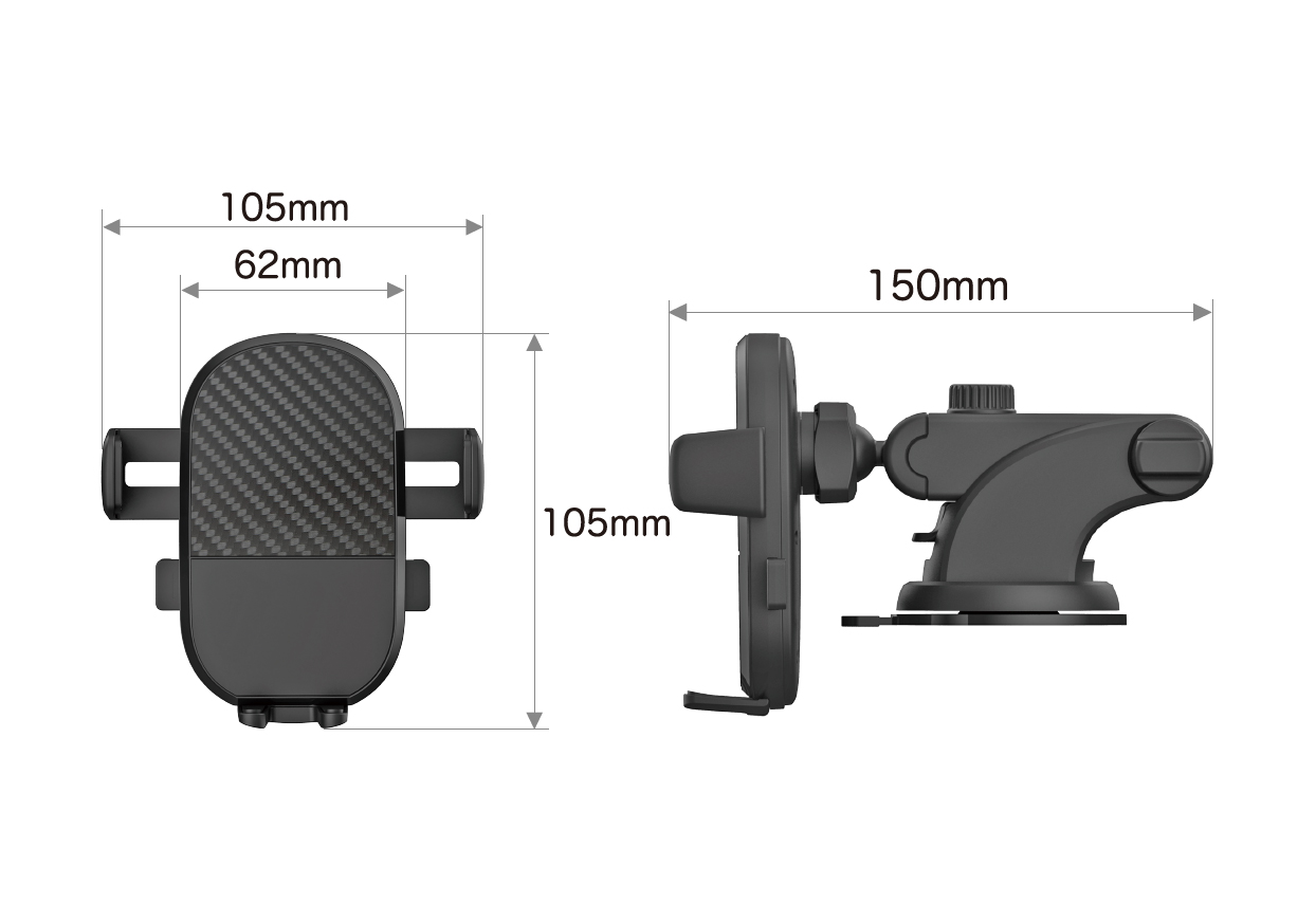 ワンタッチスマホホルダー 吸盤取り付け - 画像 (9)