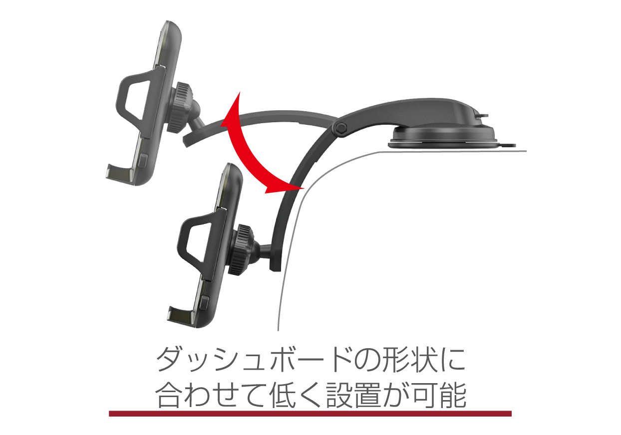 スマホホルダー ローマウント吸盤取り付け - 画像 (6)