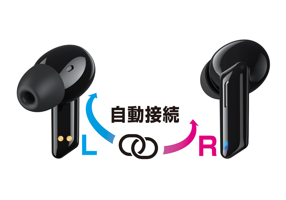 完全ワイヤレス ステレオイヤホン 高音質 BK - 画像 (2)