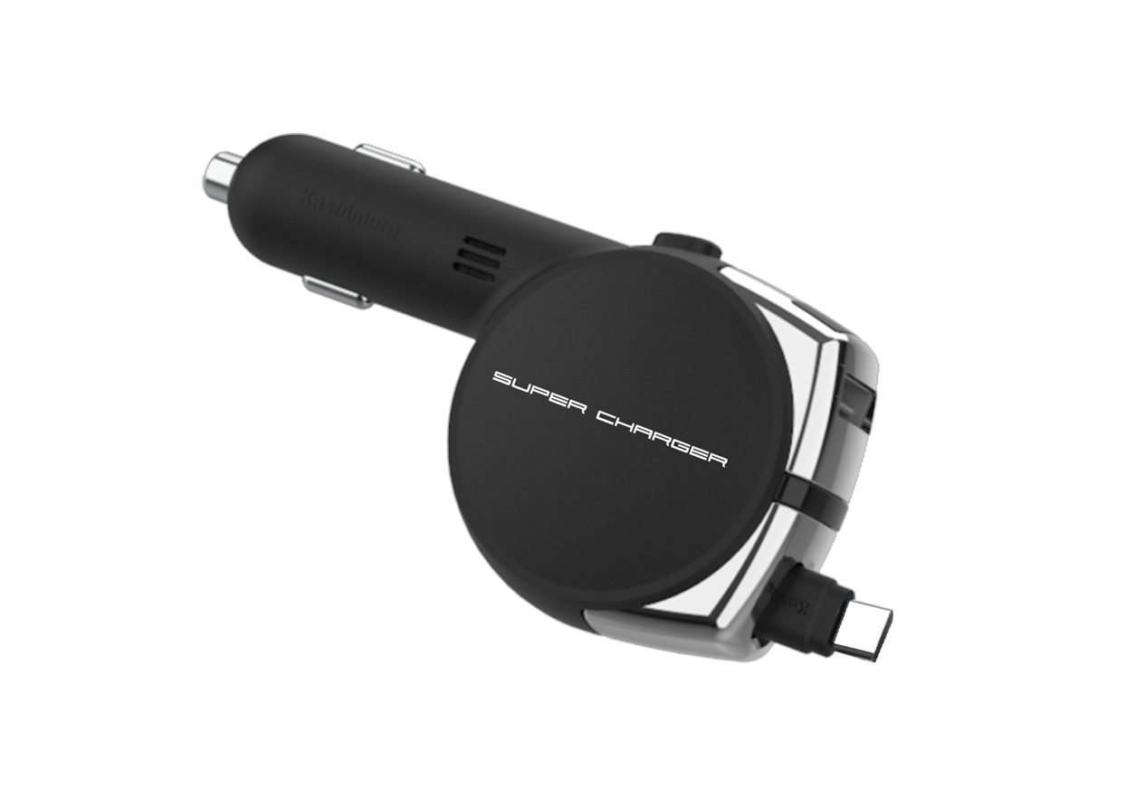 DC充電器 リール インジケーター 5.4A Type-C BK