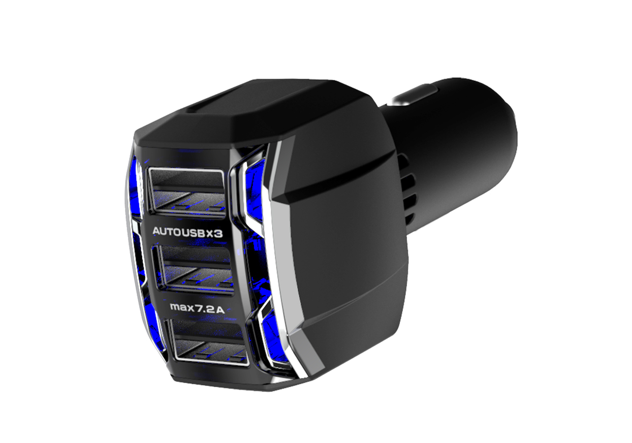 DC-7.2A-リバーシブルUSB 3ポート 自動判定 インジケーター付