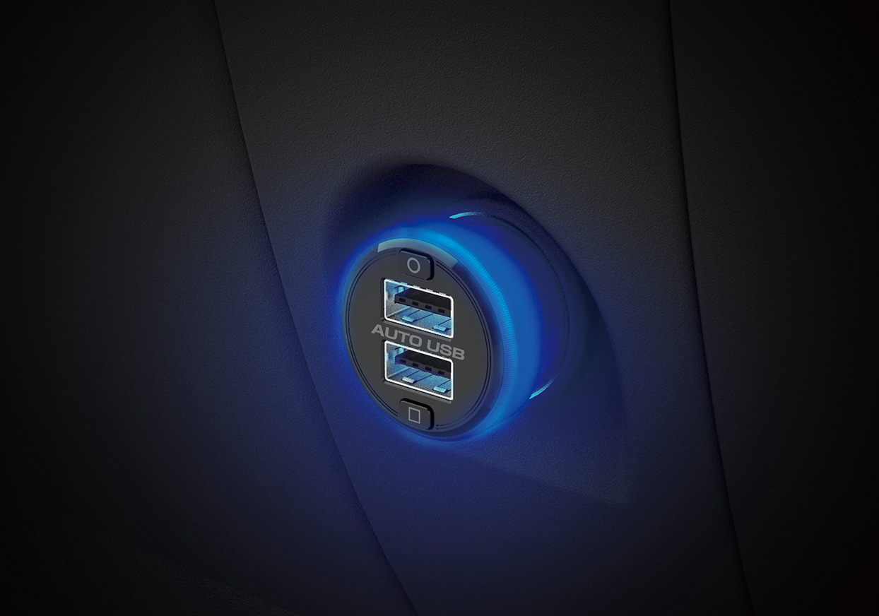 DC-4.8A-USB 2ポート アンビエントライト付き - 画像 (2)