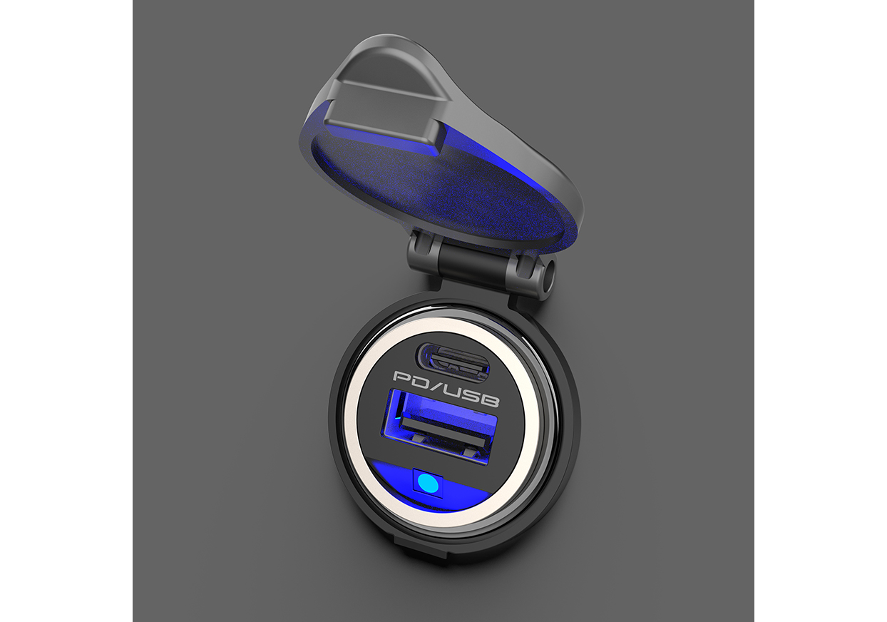 DC-PD20W USB 2ポート 自動判定 アンビエントライト付コンパクト - 画像 (2)