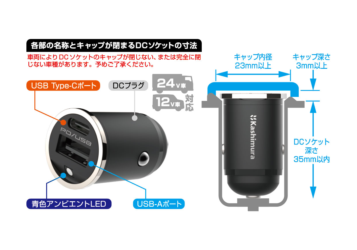 DC-PD20W USB 2ポート 自動判定 アンビエントライト付コンパクト - 画像 (3)