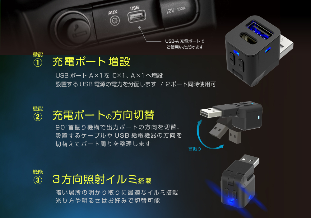 USB増設 首振り式 A-1 C-1 - 画像 (6)