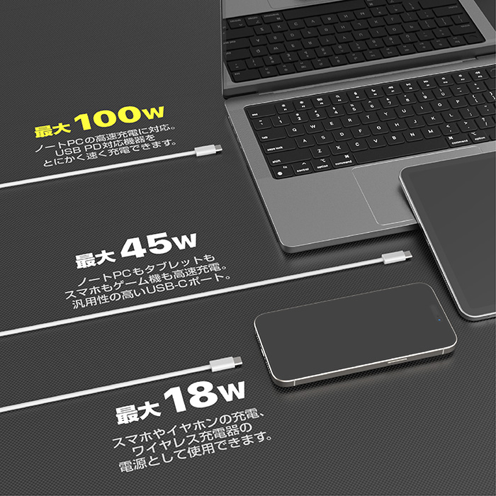 DC-120W USB 3ポート PD100W 自動判定 空冷ファン - 画像 (3)