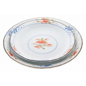 和食器コレクション 赤絵花 丸皿5寸(代引不可)