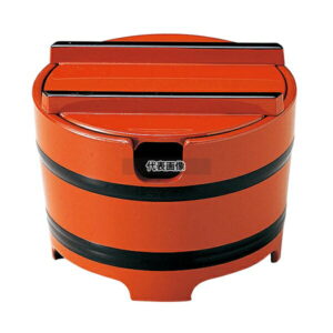 若泉漆器 桶型ガリ入 朱木目天黒 切込有 φ108×H83 和/洋/中 食器 No.6952300