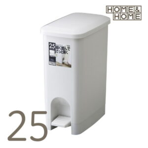 HOME&HOME 25PS グレー ゴミ箱 ごみ箱 ダストボックス フタ付き 足踏み開閉 ポリ袋止め付 スリム 25L 灰色 リス