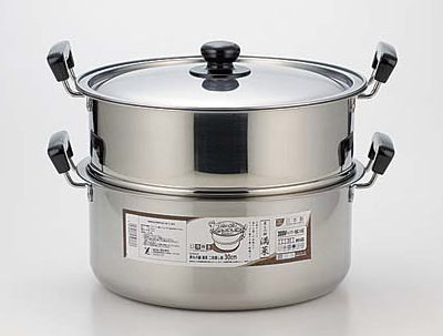 蒸し器 ステンレス 満菜 IH対応蒸しもの鍋 二段蒸し器30cm 1.5升炊き SH9868