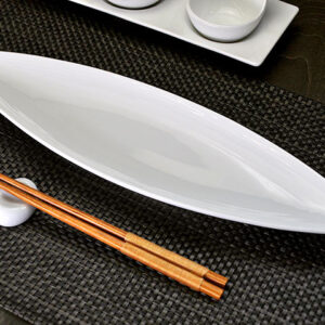 えでぃー 36cm 葉長皿 リーフ皿 サンマ皿 大皿 和モダン 白い食器 業務用 KOYO